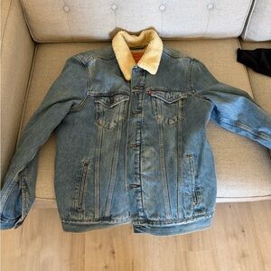 Levi's Denim Winter Jacket with Cream Collar